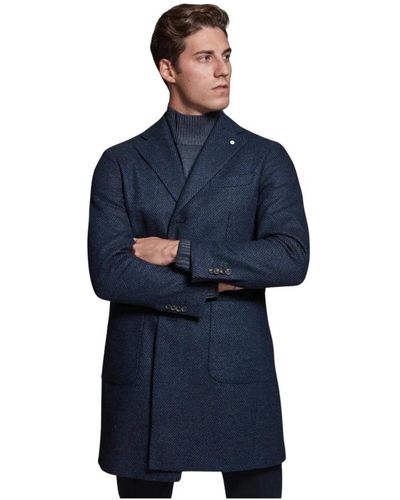 Luigi Bianchi Double-Breasted Coats - Blue