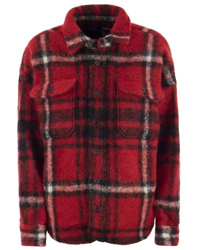 Ralph Lauren Polo oversized wool blend plaid shirt - Rosso