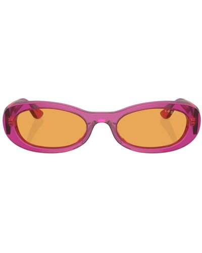 Vogue Moderne ovale sonnenbrille mit lila rahmen - Pink