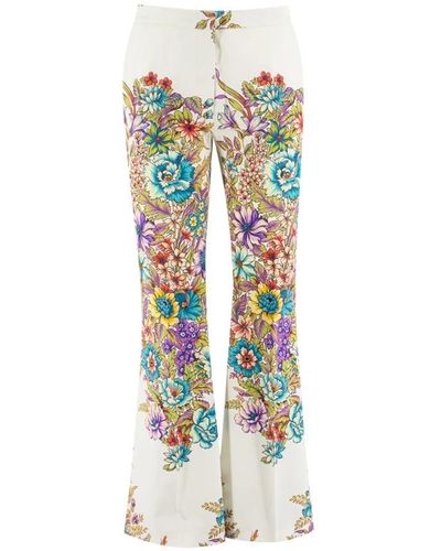 Etro Pantalones de talle alto con estampado floral - Multicolor