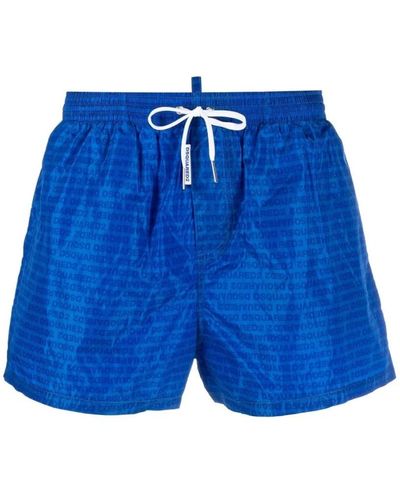 DSquared² Logo-print swim shorts - Blau
