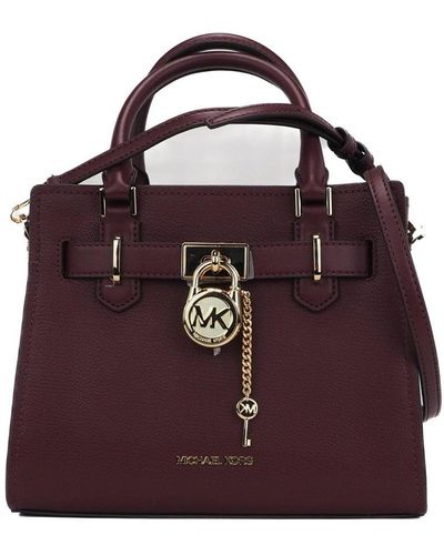 Michael Kors Hamilton small grained leather satchel crossbody bag handbag - Viola