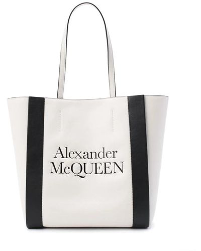 Alexander McQueen Weiße logo tote shopper
