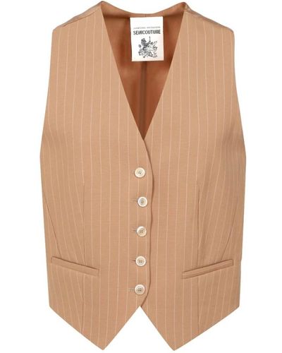 Semicouture Suit vests - Marrone