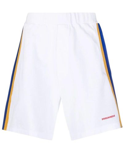 DSquared² Logo Side Stripe Shorts - Weiß