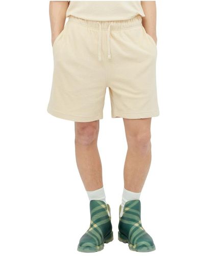 Burberry Frottee-shorts mit hinterem ekd-druck - Natur