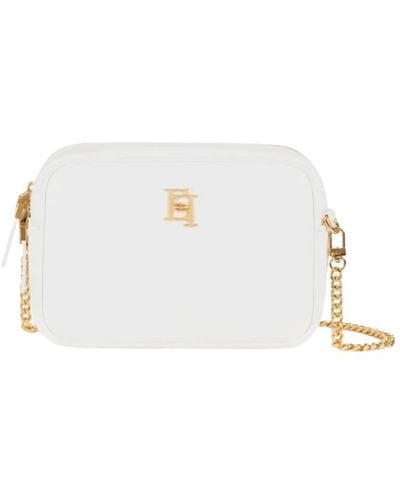 Elisabetta Franchi Iory schultertasche mit gold-logo - Weiß