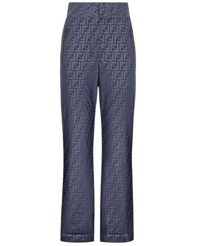 Fendi Pantalones de esquí azul oscuro - corte regular - adecuados para clima frío