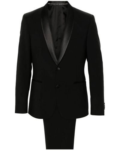 Corneliani Single Breasted Suits - Black