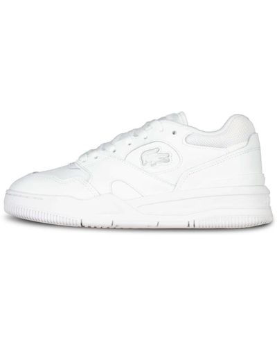 Lacoste Sneaker logo in pelle opaca - Bianco