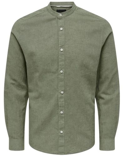 Only & Sons Casual Shirts - Green