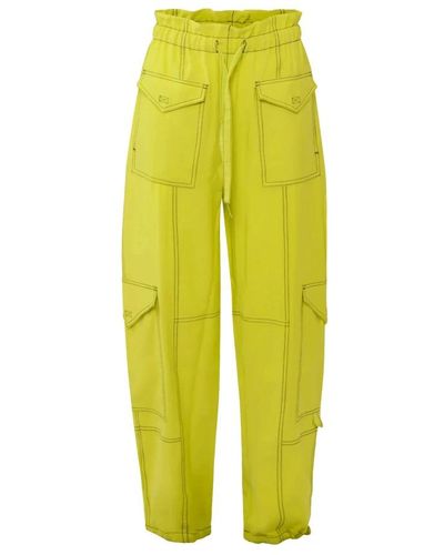 Ganni Wide Trousers - Yellow