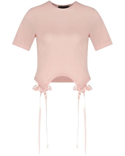 Simone Rocha Hellrosa bow tails baumwoll t-shirt,t-shirts - Pink