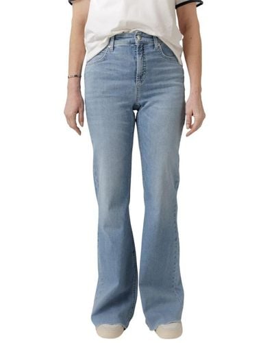 Cambio Flared jeans mit verstecktem reißverschluss und weiten beinen - Blau