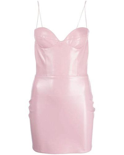 Alex Perry Vestido corset de cuero sintético rosa
