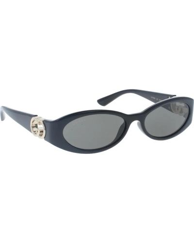 Gucci Stilvolle sonnenbrille schwarzer rahmen - Grau