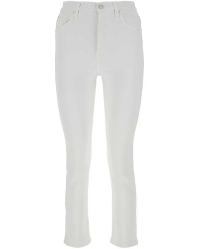7 For All Mankind White stretch cotton blend luxe vintage jeans - Blanco