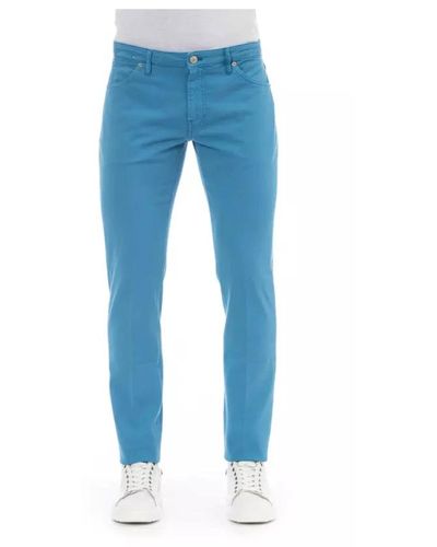 PT Torino Jeans e pantaloni in cotone blu chiaro