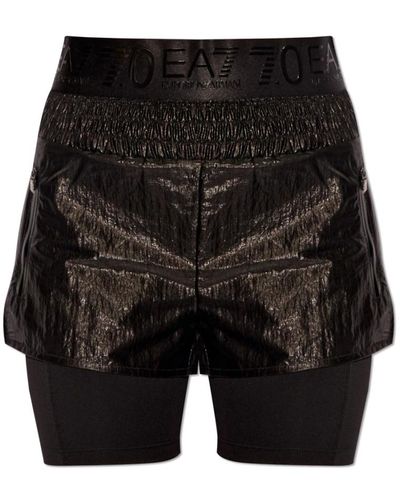 EA7 Shorts con logo - Negro
