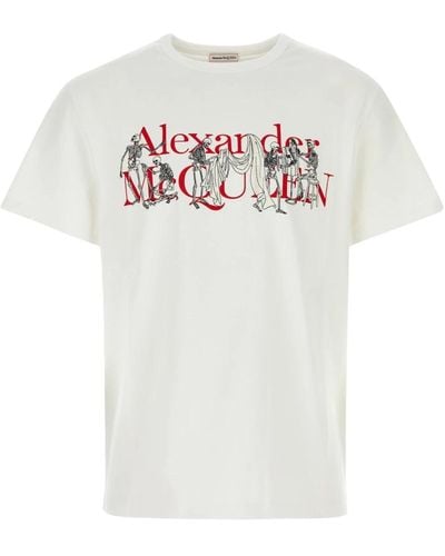 Alexander McQueen Lässiges baumwoll t-shirt - Weiß