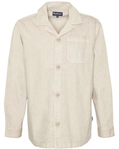 Barbour Leinen-overshirt mit reverskragen - Weiß