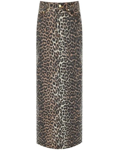 Ganni Leopardenmuster jeansrock - Braun