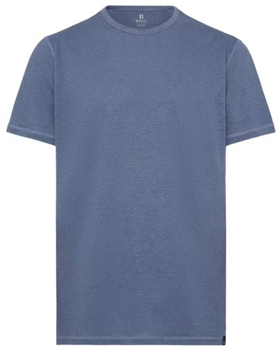 BOGGI T-shirt aus stretch-leinen-jersey,t-shirt aus stretch-leinenjersey - Blau
