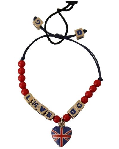 Dolce & Gabbana Flaggen perlenarmband - dg loves london - Rot