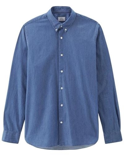 Woolrich Denim Shirts - Blue