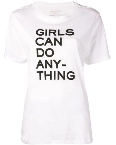 Zadig & Voltaire Girls can do anything t-shirt - Weiß