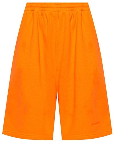 Balenciaga Sweat shorts with logo - Naranja