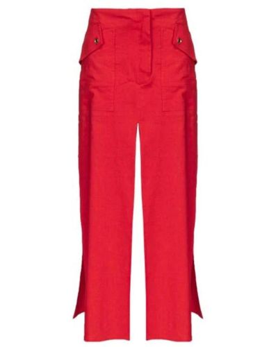 Pinko Cropped Trousers - Red