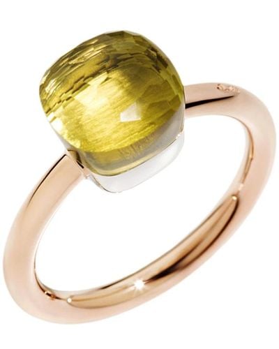 Pomellato Pab4030o60000ql -ude ring - petitakatter ring mit roségold mit weißgoldene - Mettallic