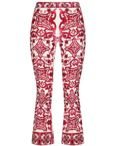 Dolce & Gabbana Pantaloni in seta made in italy - Rosso