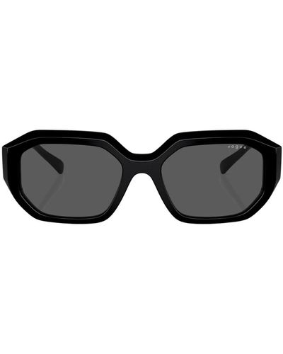 Vogue Moderne unregelmäßige sonnenbrille mit zweifarbigem logo - Schwarz
