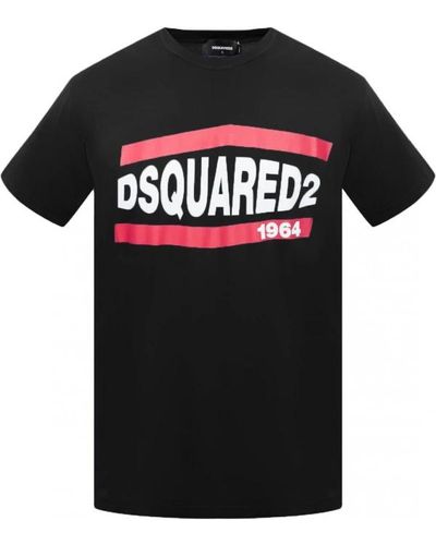 DSquared² Magliette nera con stampa del logo - Nero