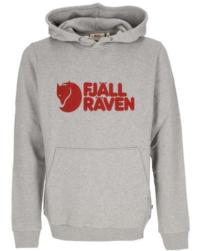 Fjallraven Logo hoodie grau melange streetwear