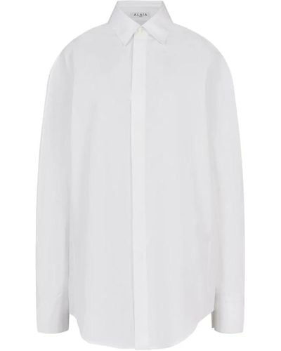 Alaïa Blanc rund slim fit hemd - Weiß