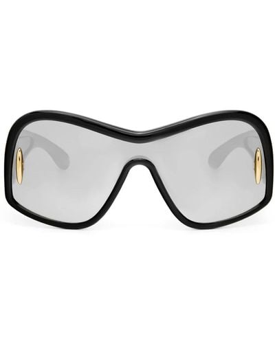 Loewe Masken sonnenbrille glänzend schwarz silber - Braun