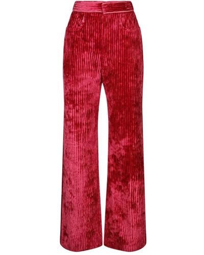 Isabel Marant Raspberry velvet effect darlyn pantalones - Rojo
