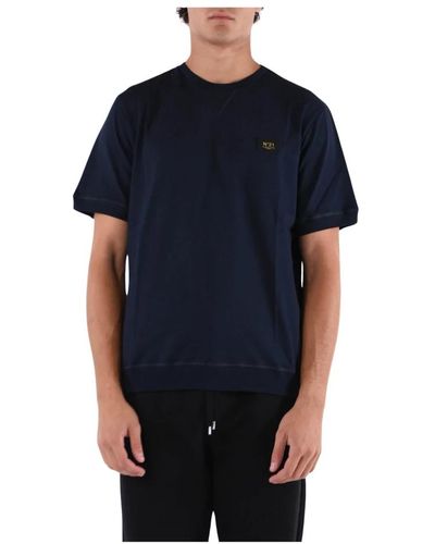 N°21 T-shirt in cotone con patch logo - Nero