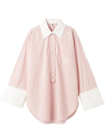 By Malene Birger Camisa a rayas con puños anchos de algodón - Rosa