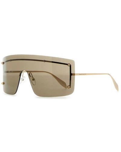 Alexander McQueen Goldene spike studs metall sonnenbrille - Gelb