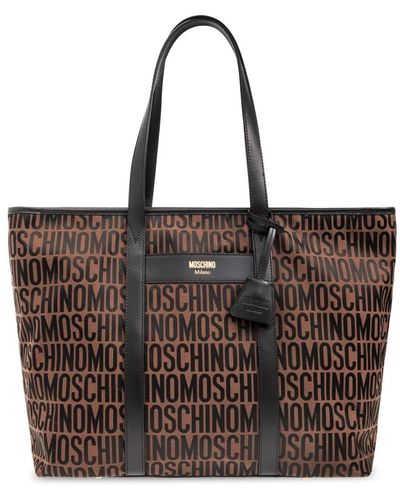 Moschino Shopper tasche mit monogramm - Braun