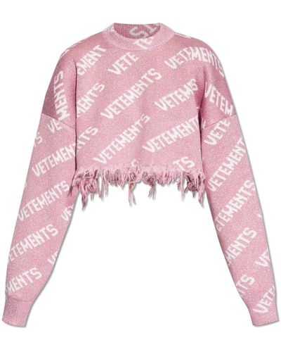 Vetements Beschnittener oversize-pullover - Pink