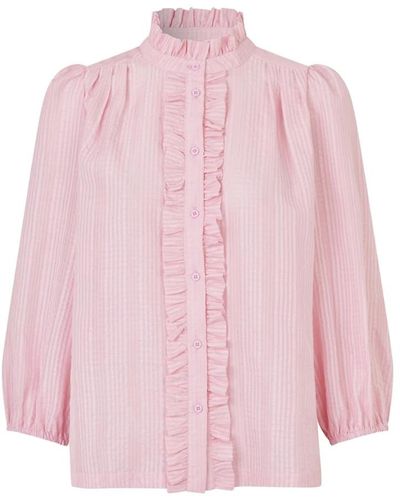 Lolly's Laundry Rotes print-shirt mit 3/4 ärmeln - Pink