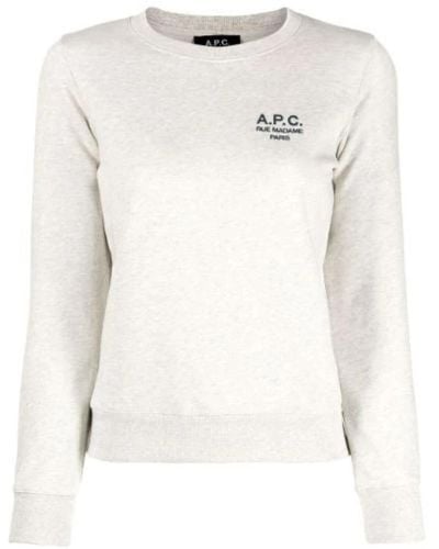 A.P.C. Heathered ecru sweatshirt skye - Weiß