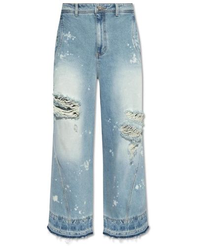 Adererror Jeans con un effetto consumato - Blu