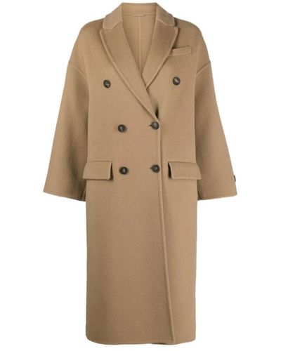 Brunello Cucinelli Double-Breasted Coats - Natural