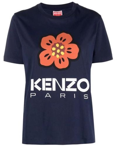 KENZO Blau logo loose fit t-shirt